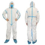 Disposable coverall with tape
