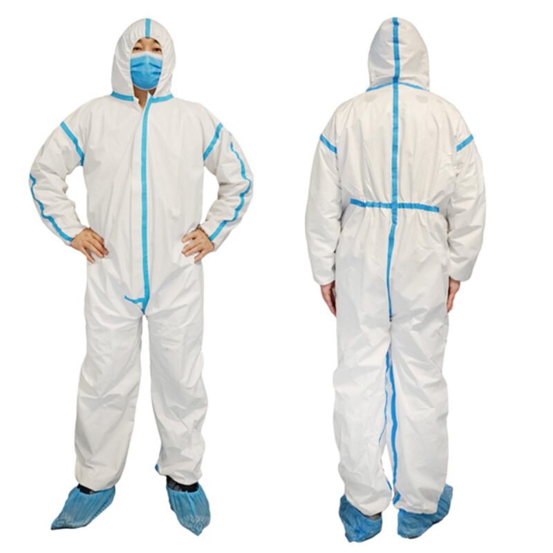 Disposable coverall with tape