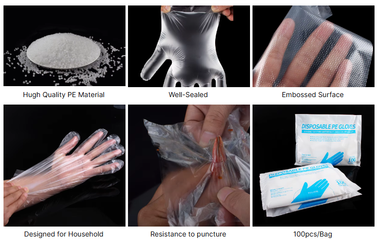 Disposable PE folded gloves